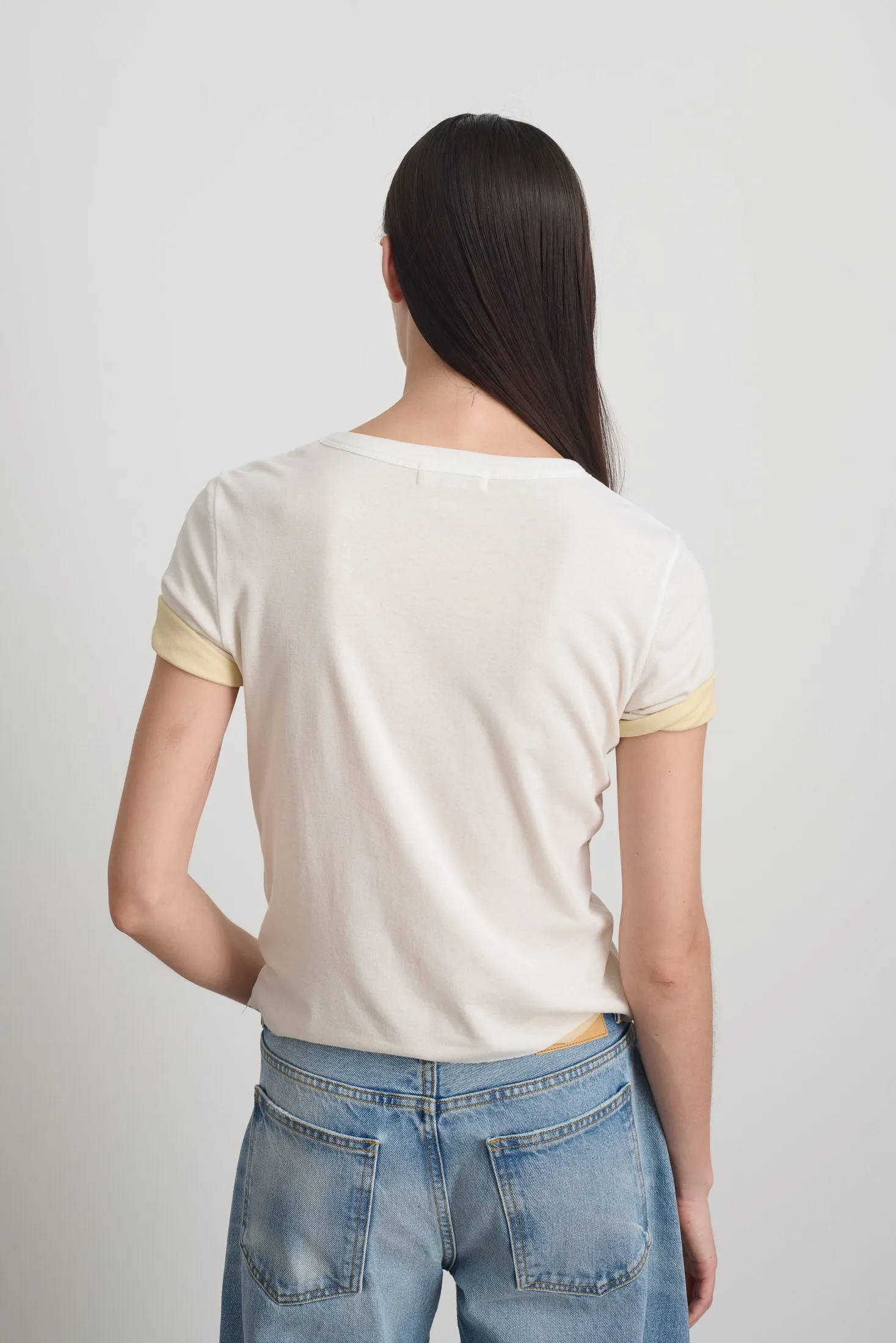 Double Tee White/Pale Yellow sold by B Sides Jeans product image thumbnail 2