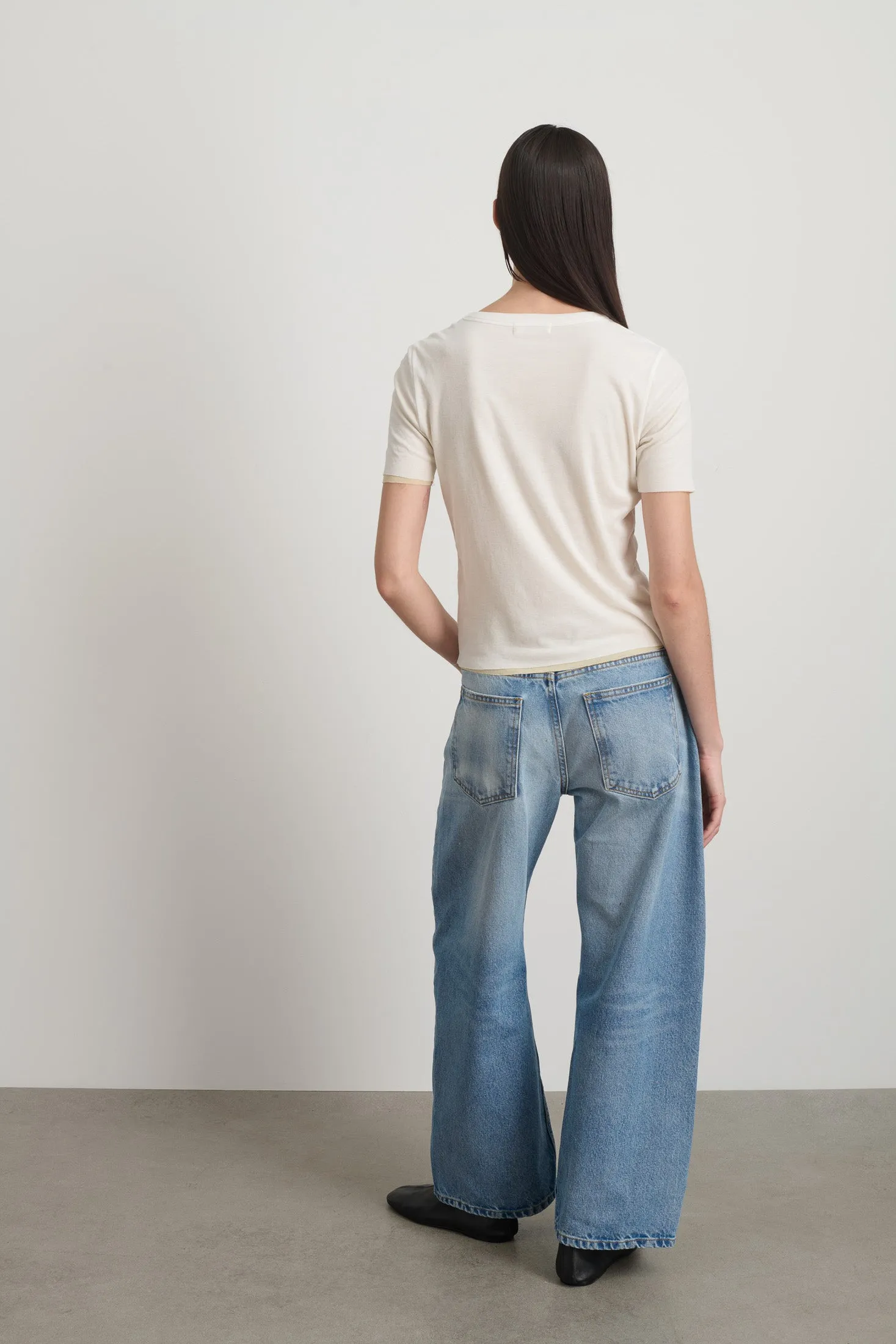 Double Tee White/Pale Yellow sold by B Sides Jeans product image thumbnail 5