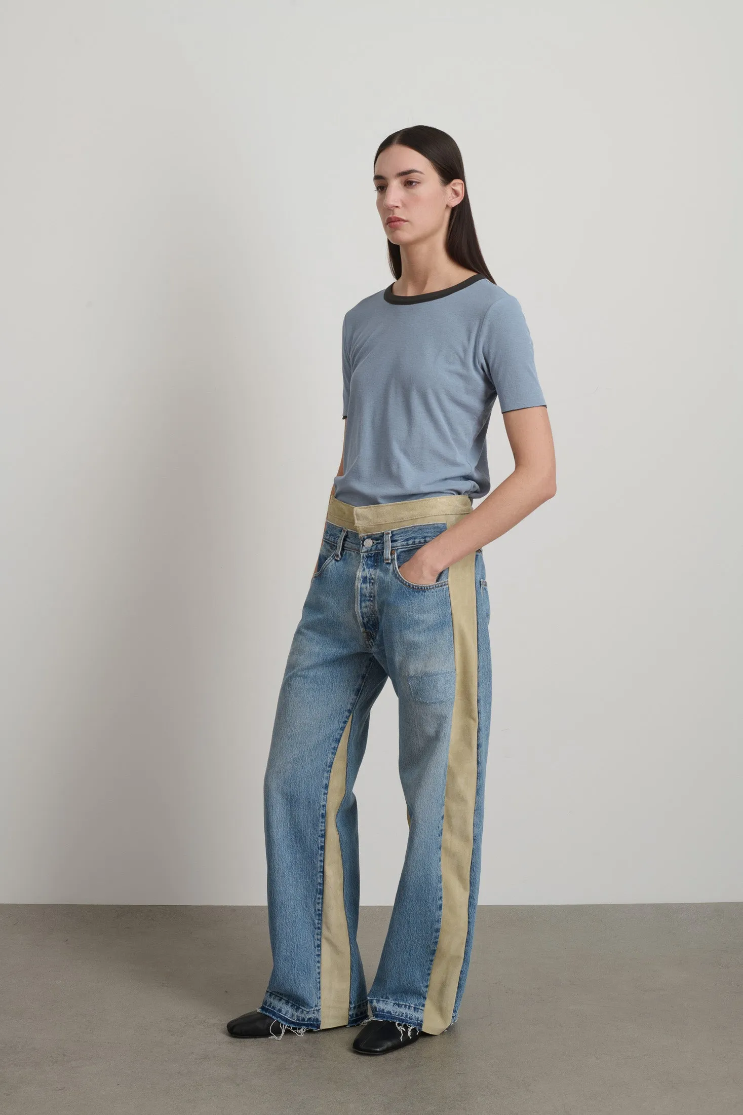 Double Waistband Rework Vintage Indigo / Suede sold by B Sides Jeans product image thumbnail 2