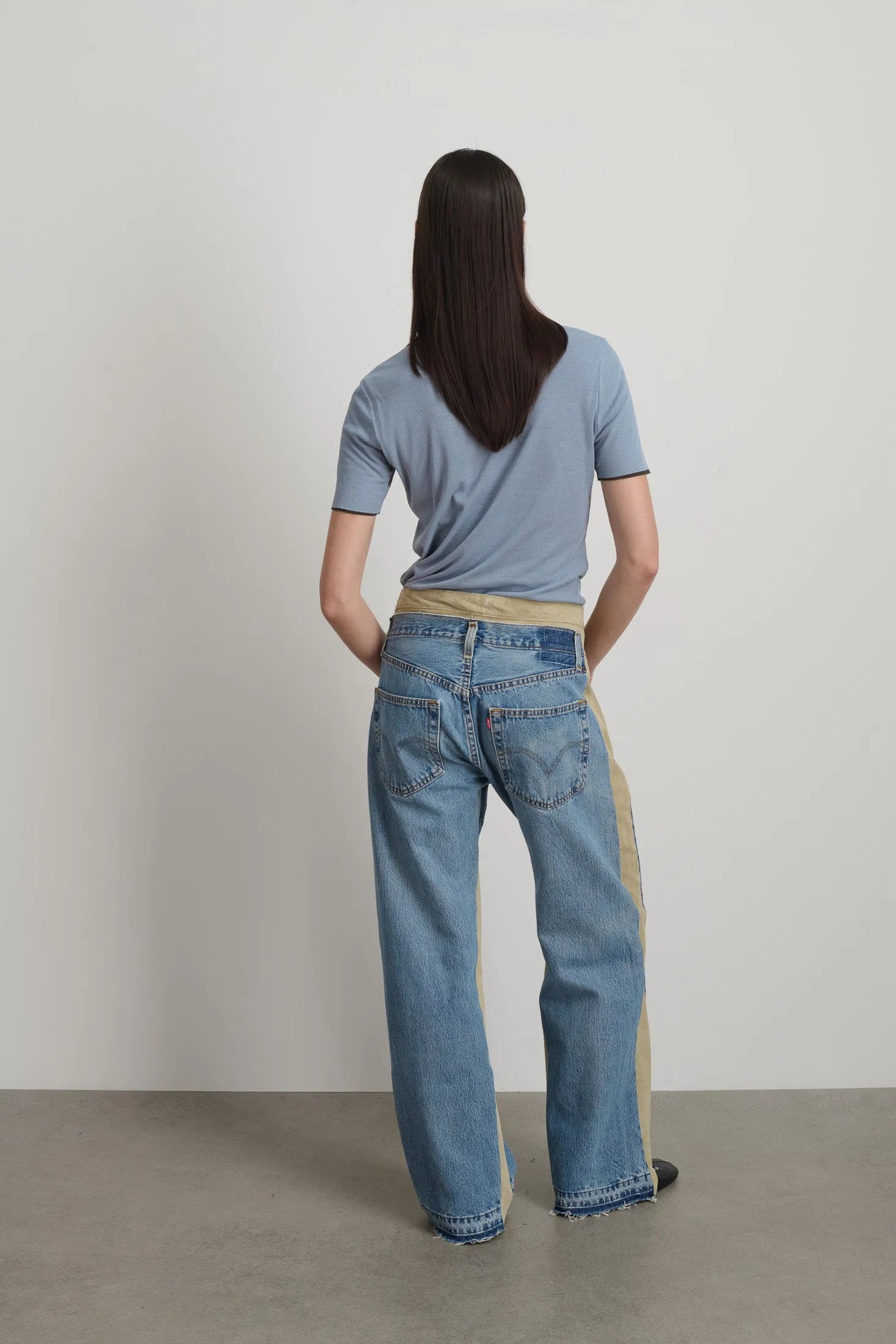 Double Waistband Rework Vintage Indigo / Suede sold by B Sides Jeans product image thumbnail 3