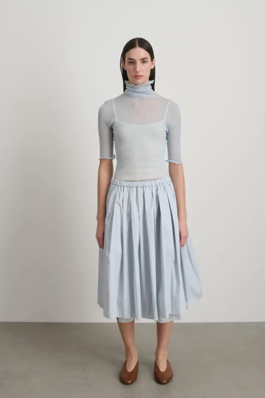 Pleated Skirt Lt Blue/Lt Blue Stripe made by B Sides Jeans