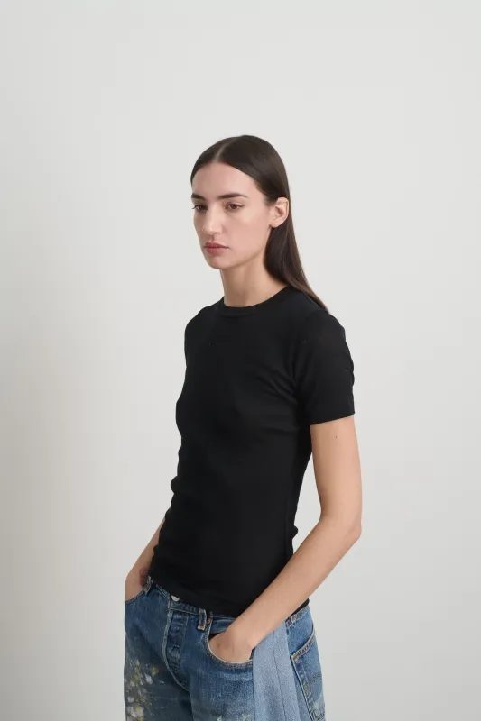 Vivien Rib Tee Black made by B Sides Jeans