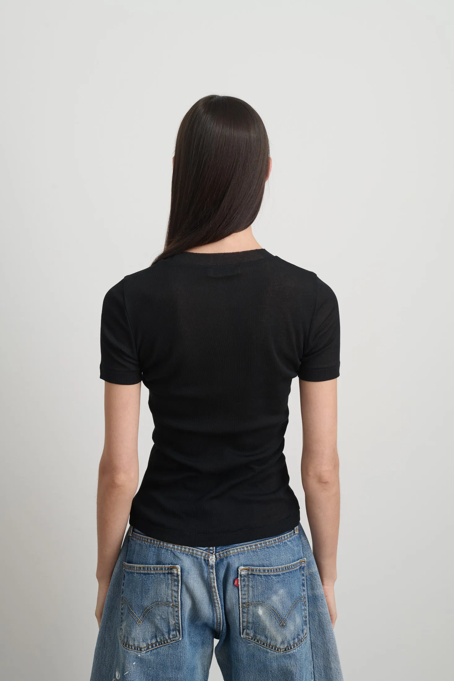 Vivien Rib Tee Black sold by B Sides Jeans product image thumbnail 2