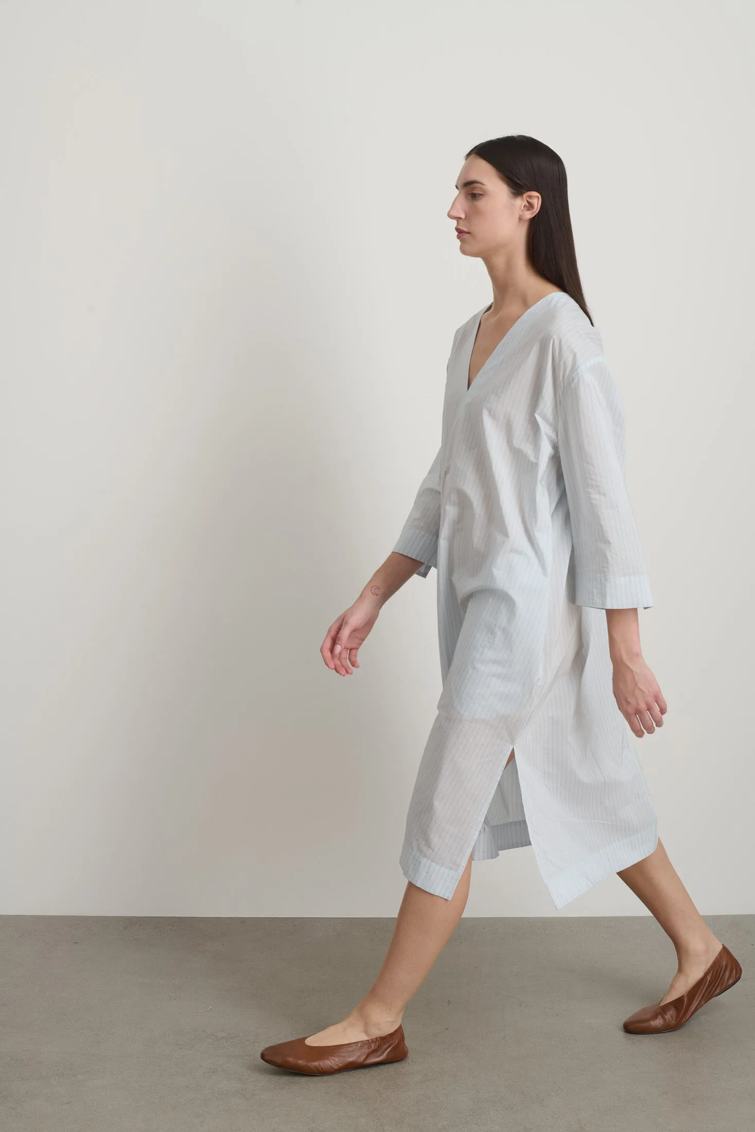Vee Shift Dress Light Blue Stripe sold by B Sides Jeans product image thumbnail 4