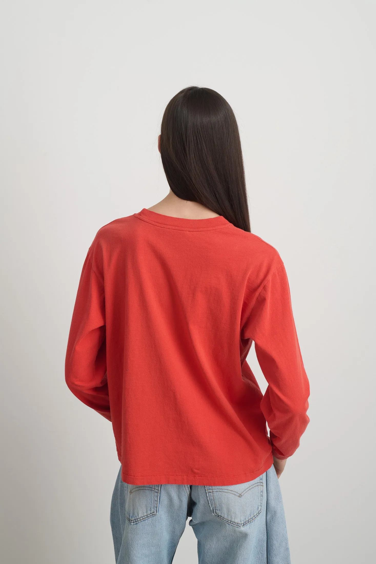 Long Sleeve Double Pocket Geranium Overdye sold by B Sides Jeans product image thumbnail 2