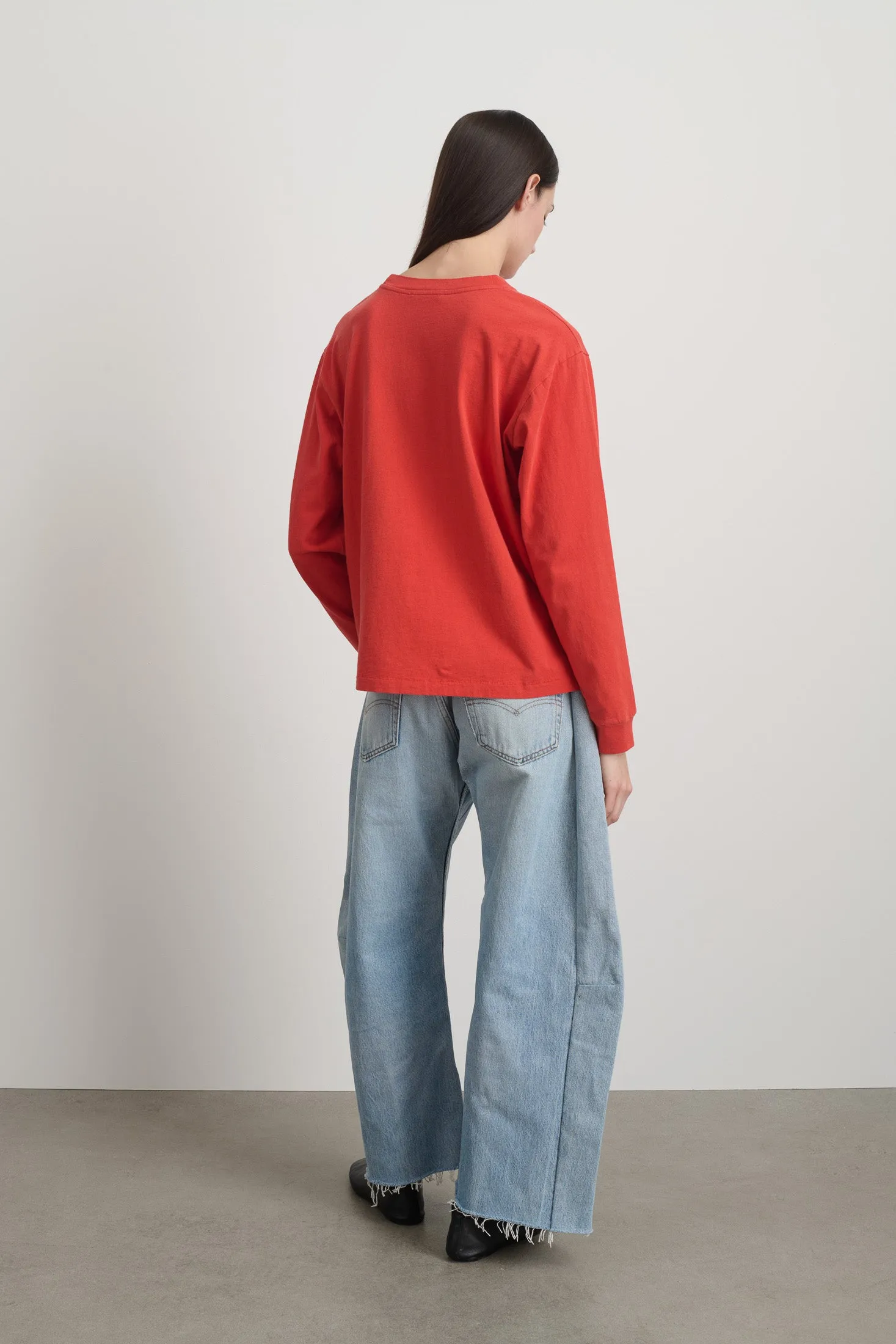 Long Sleeve Double Pocket Geranium Overdye sold by B Sides Jeans product image thumbnail 5