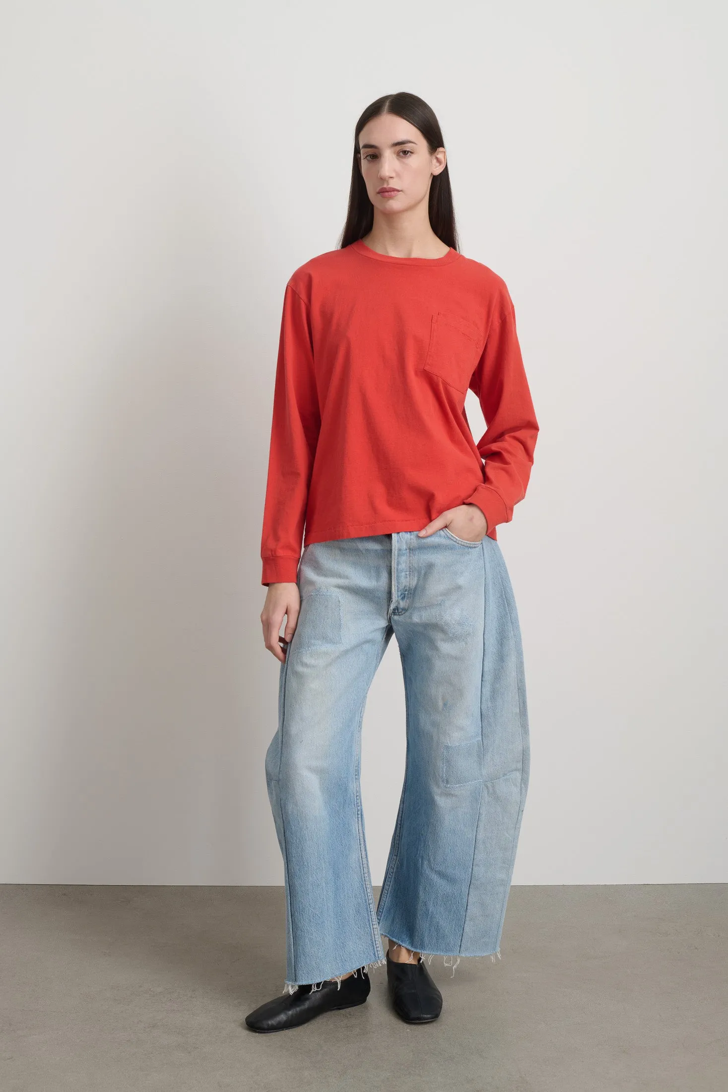 Long Sleeve Double Pocket Geranium Overdye sold by B Sides Jeans product image thumbnail 3