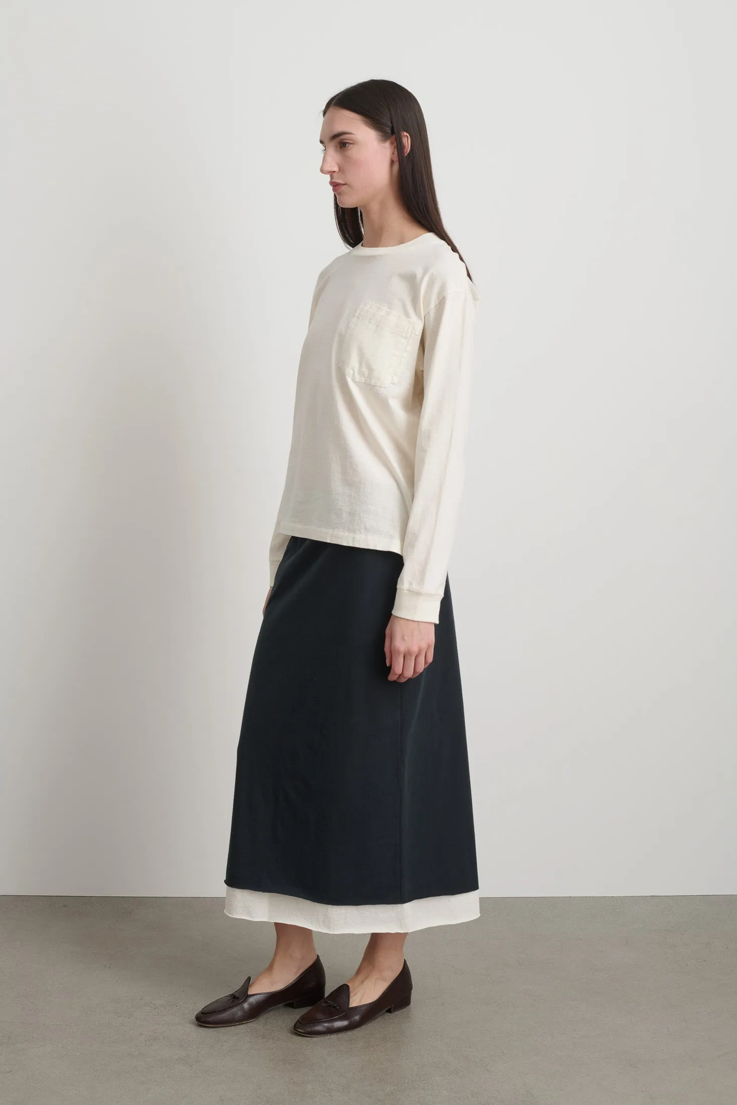 Long Sleeve Double Pocket Tee Oyster Overdye sold by B Sides Jeans product image thumbnail 4