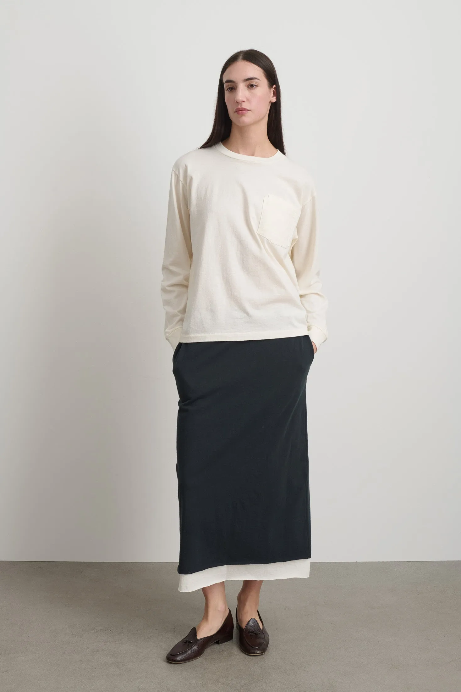 Long Sleeve Double Pocket Tee Oyster Overdye sold by B Sides Jeans product image thumbnail 3