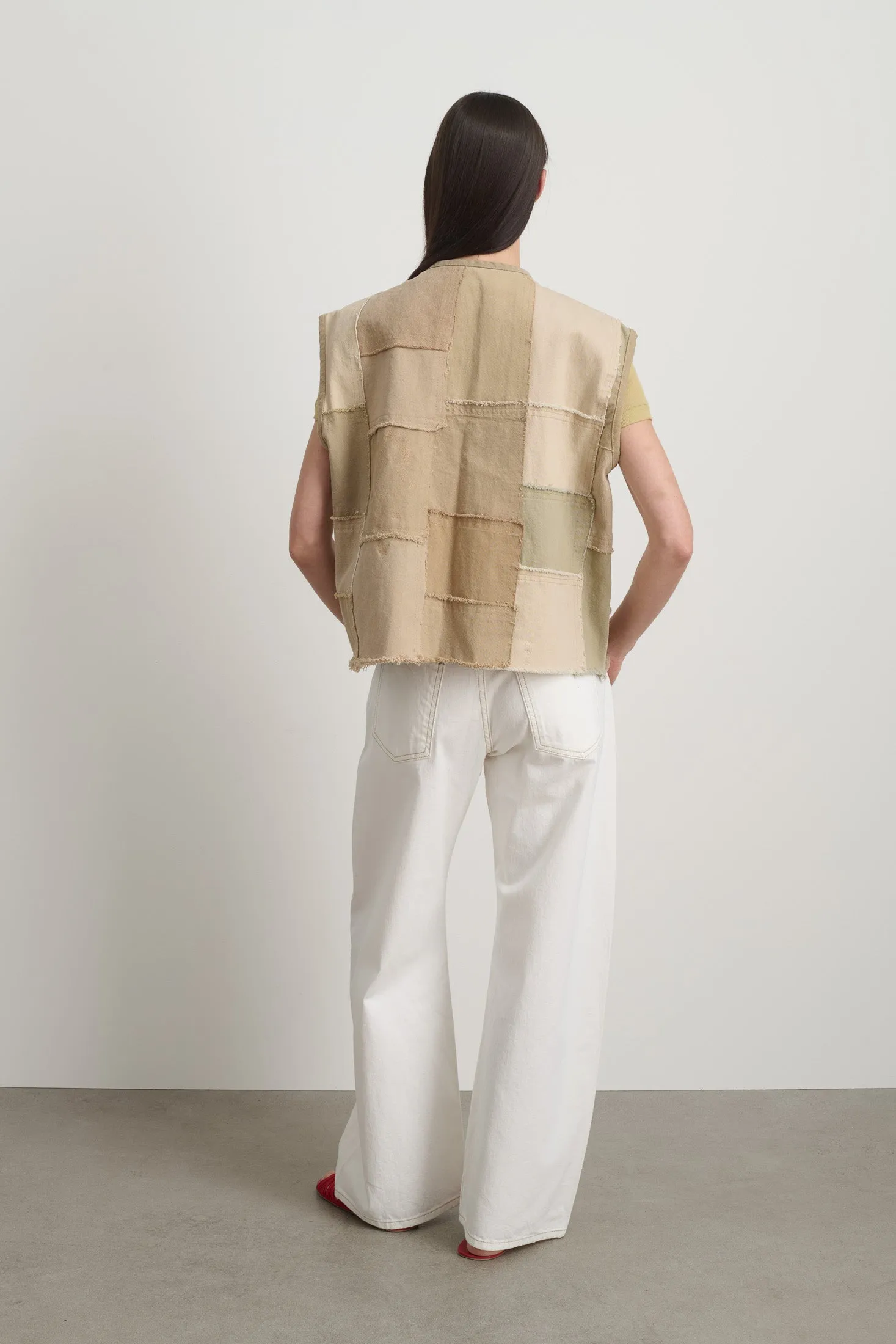 Rework Madras Vest Vintage Khaki sold by B Sides Jeans product image thumbnail 3