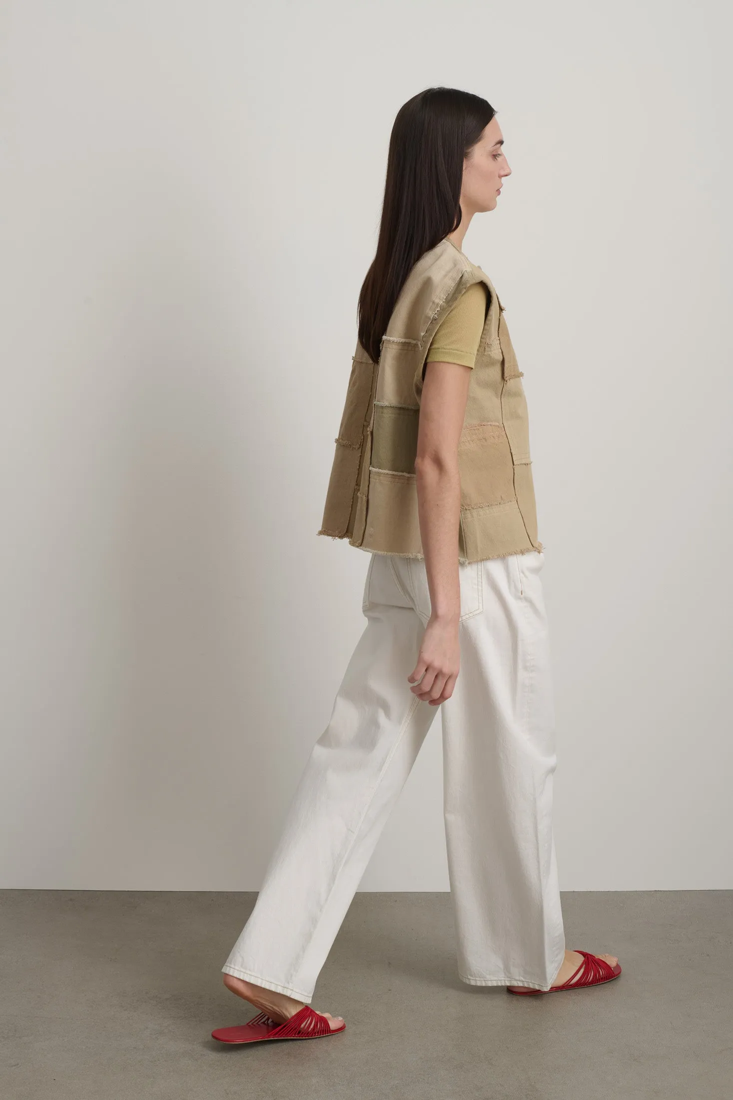Rework Madras Vest Vintage Khaki sold by B Sides Jeans product image thumbnail 4