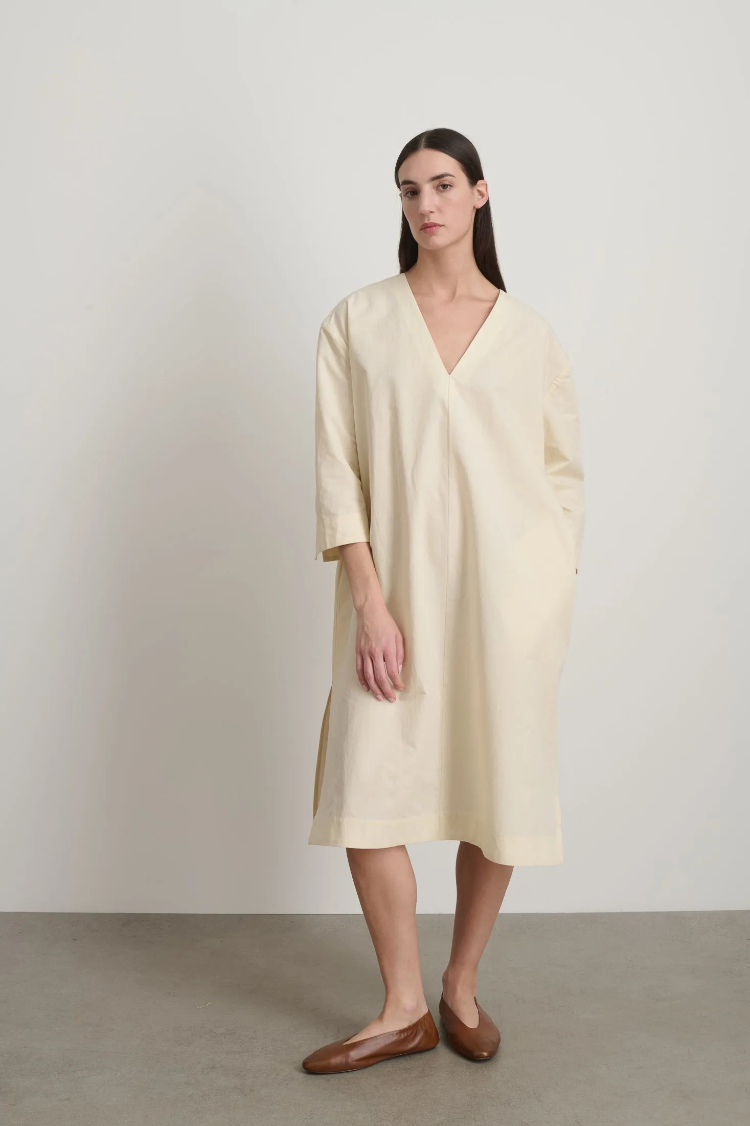 Vee Shift Dress White sold by B Sides Jeans