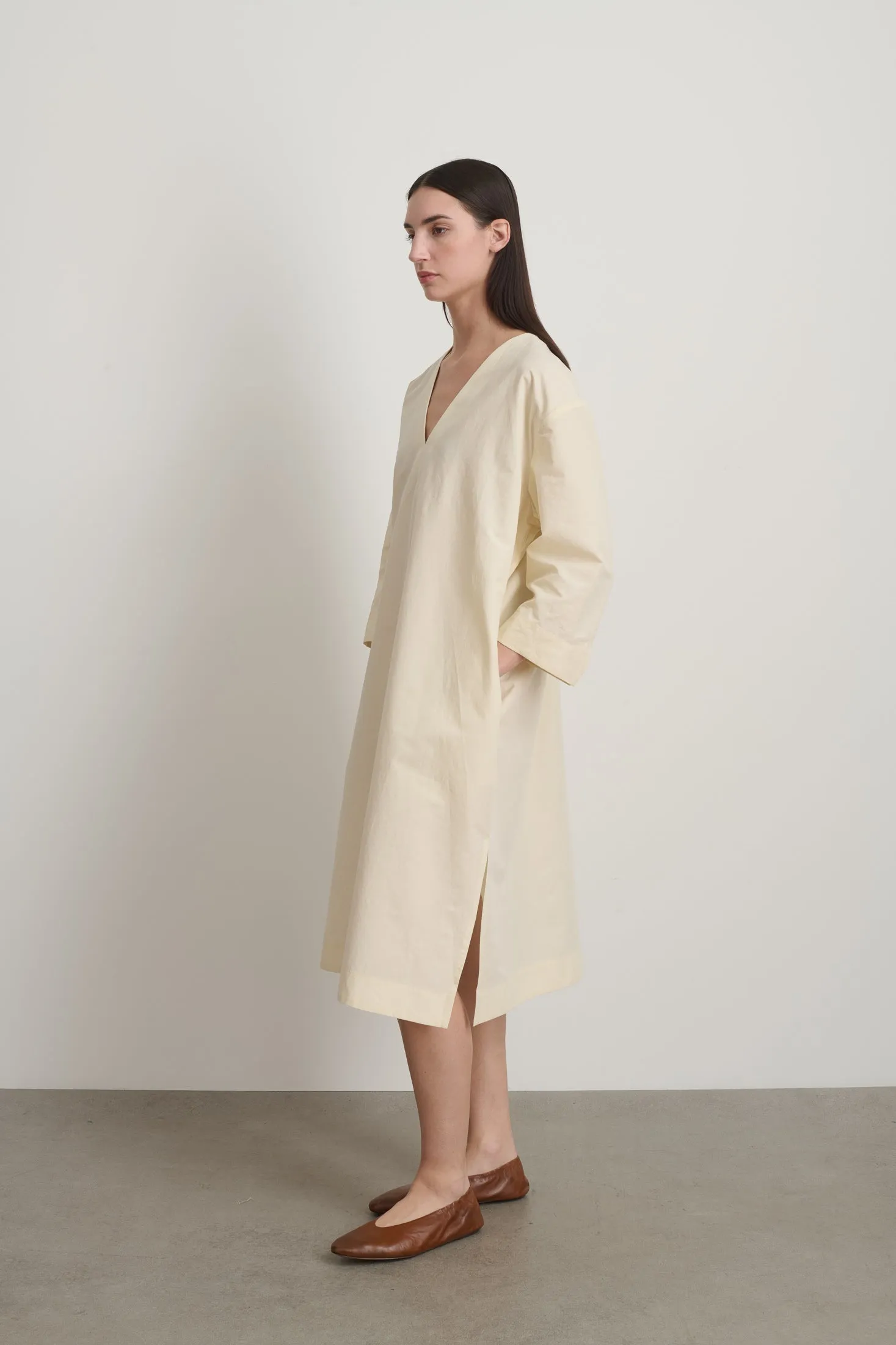 Vee Shift Dress White sold by B Sides Jeans product image thumbnail 2