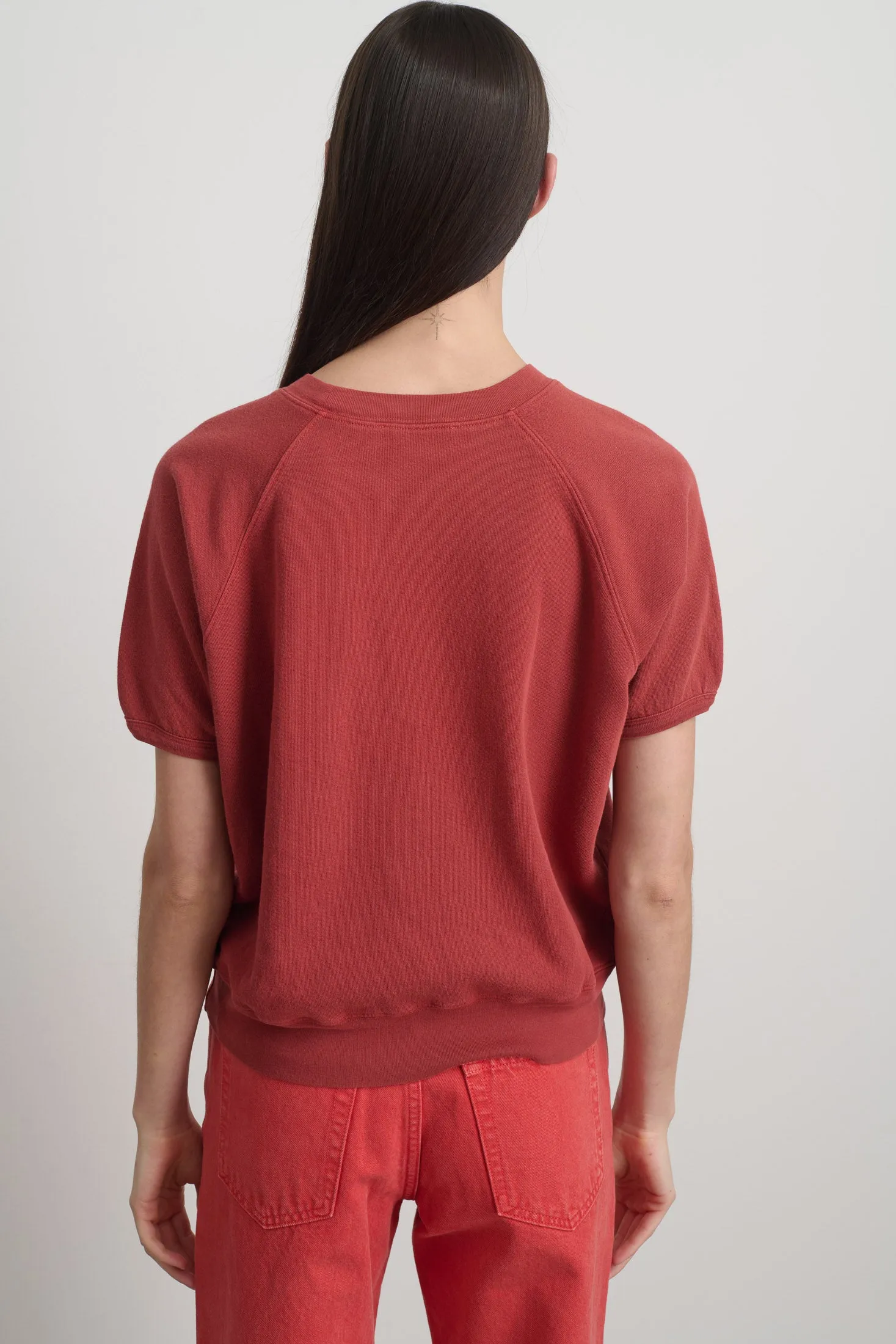 Short Sleeve Sweatshirt Faded Tomato Overdye sold by B Sides Jeans product image thumbnail 2