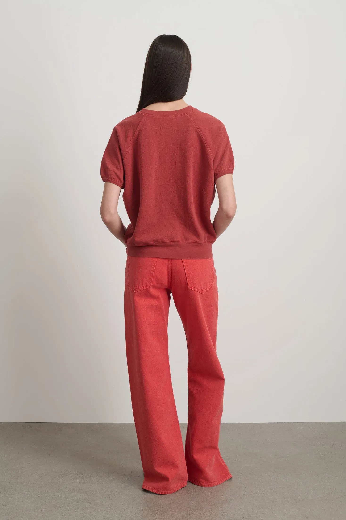 Short Sleeve Sweatshirt Faded Tomato Overdye sold by B Sides Jeans product image thumbnail 5