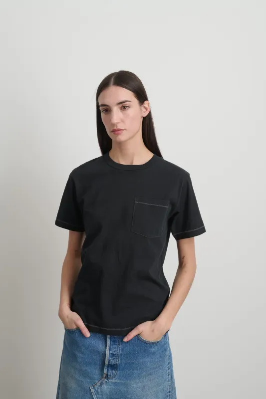 Pocket Tee Faded Black Overdye made by B Sides Jeans