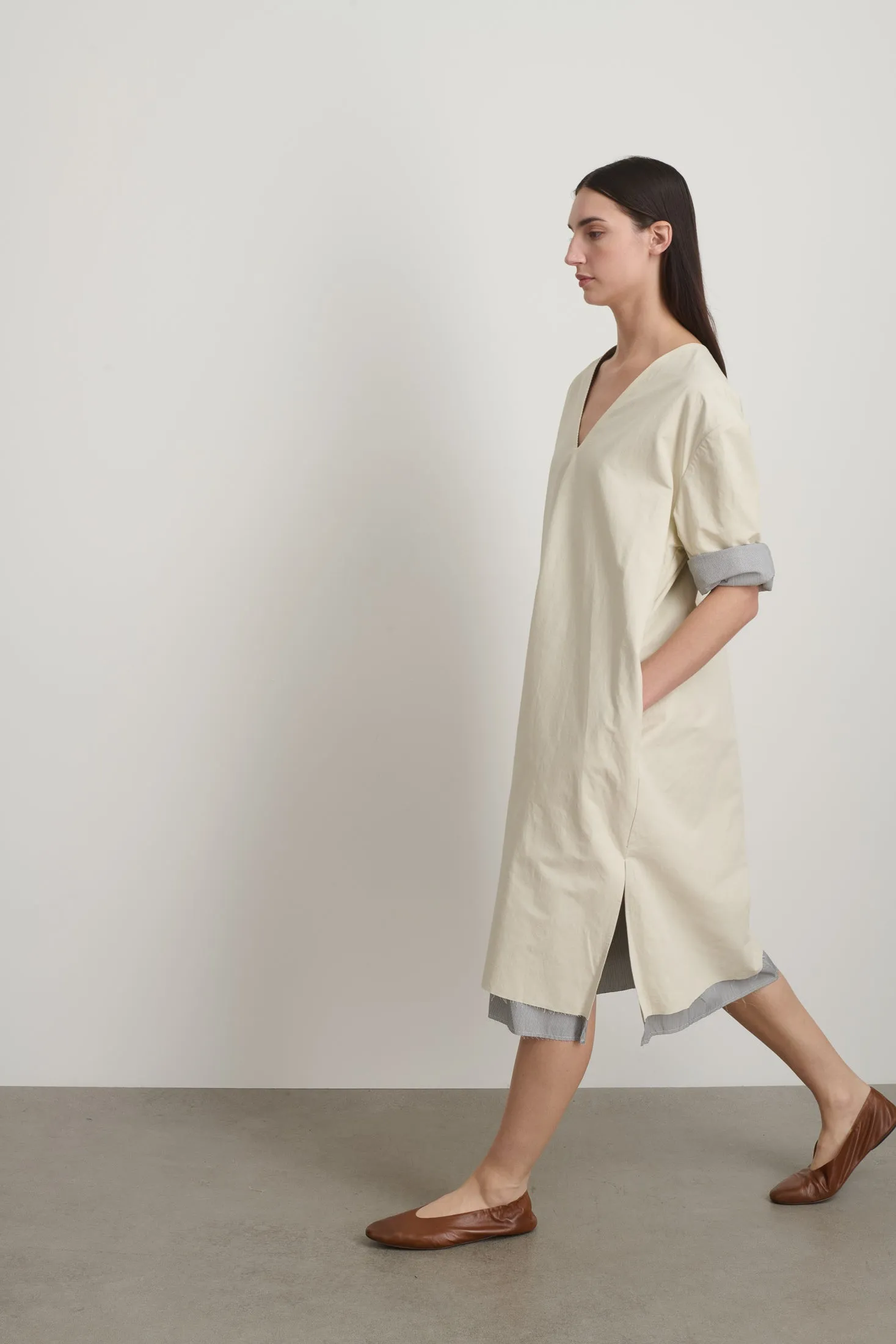 Vee Shift Dress Black White Stripe sold by B Sides Jeans product image thumbnail 4
