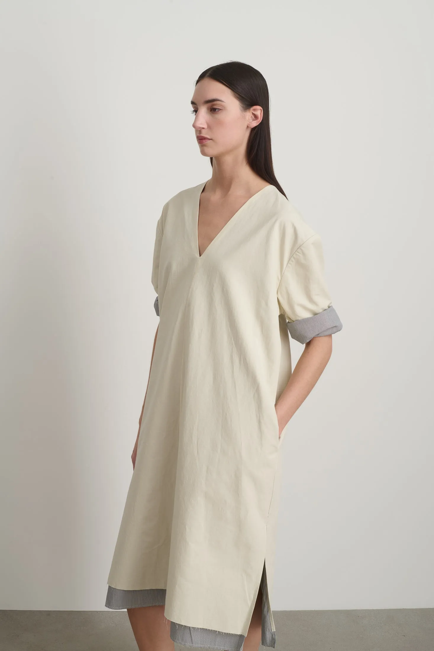 Vee Shift Dress Black White Stripe sold by B Sides Jeans product image thumbnail 5