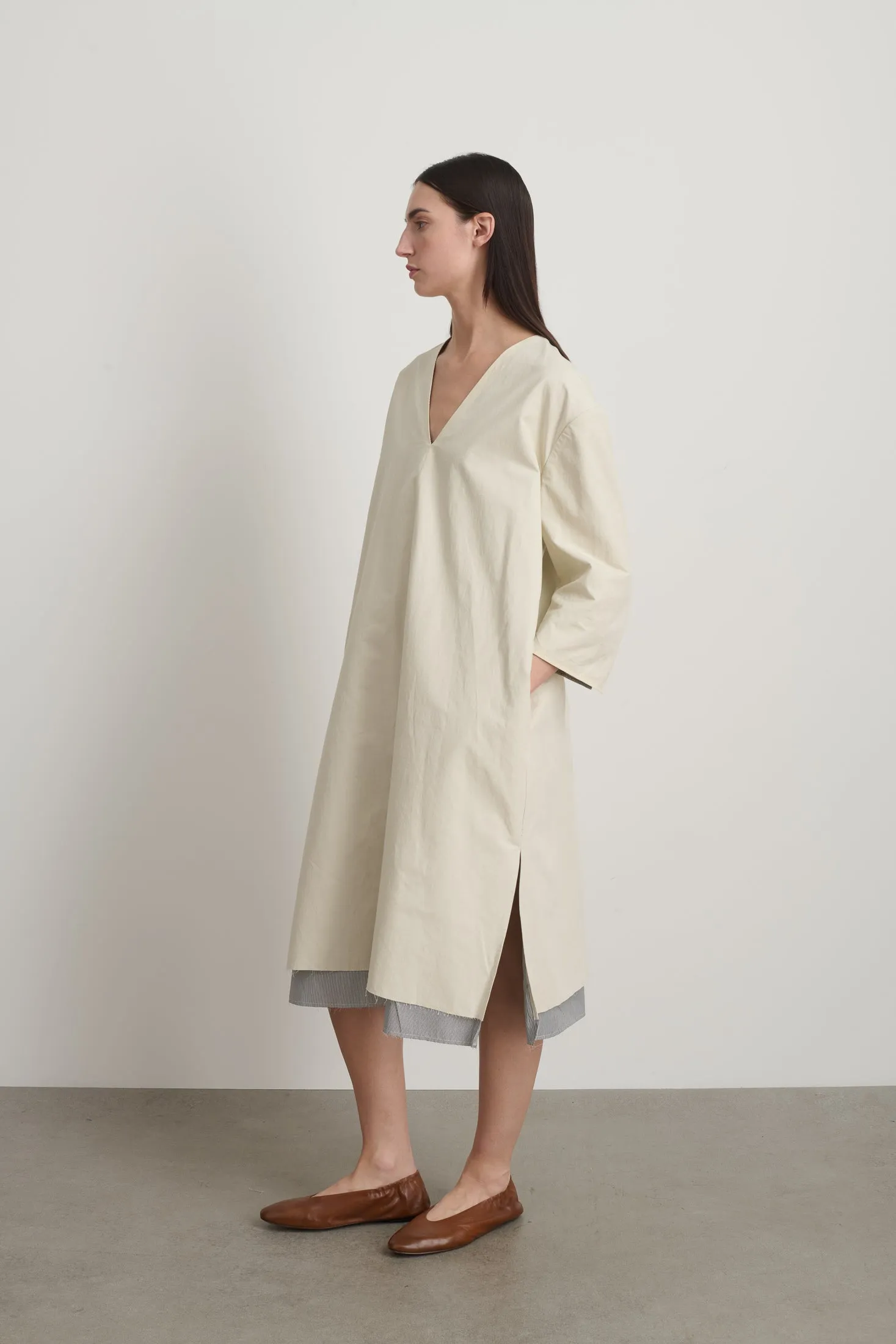 Vee Shift Dress Black White Stripe sold by B Sides Jeans product image thumbnail 2