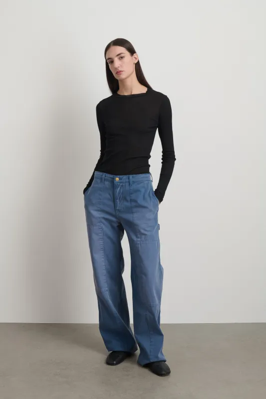 Painter Pant Delft Blue Overdye made by B Sides Jeans