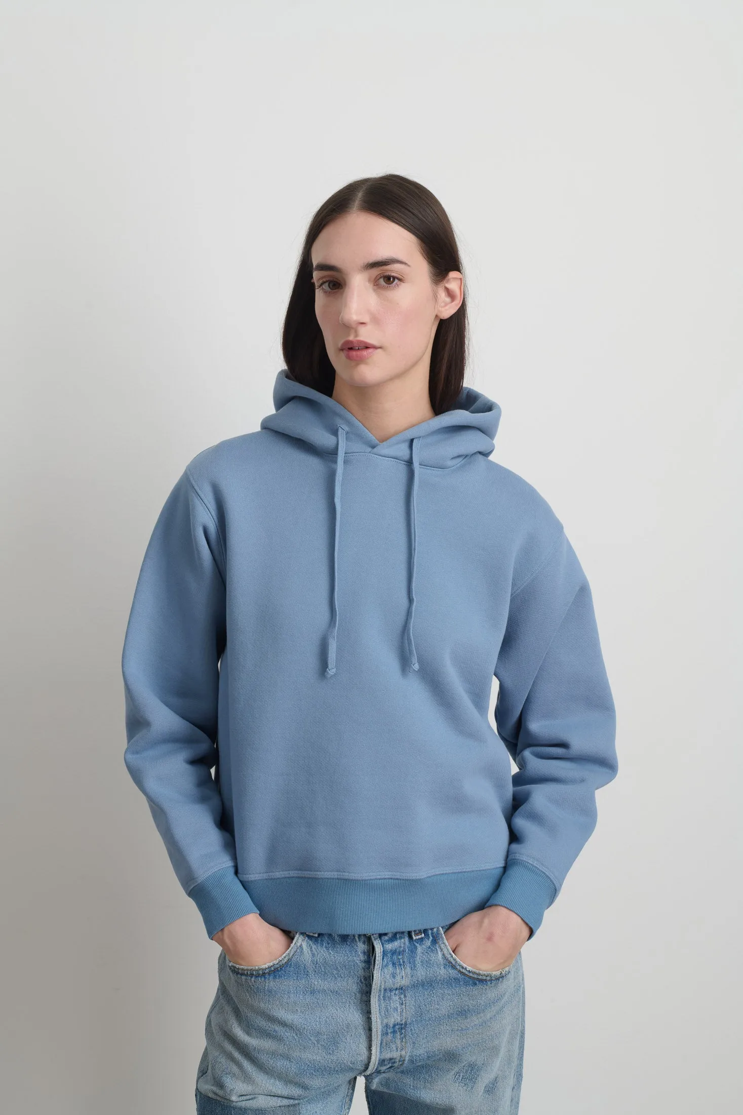 Hoodie Chalk Blue Overdye sold by B Sides Jeans