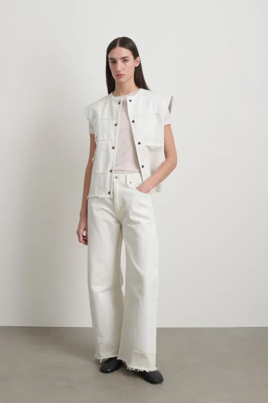 Rework Madras Vest Vintage White made by B Sides Jeans