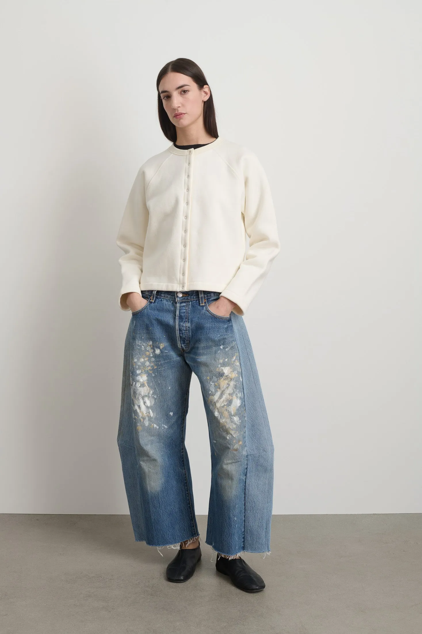 Snap Cardigan Oyster Overdye sold by B Sides Jeans product image thumbnail 3