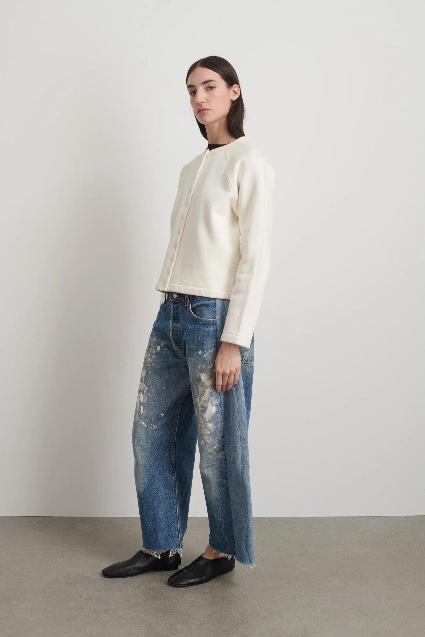 Snap Cardigan Oyster Overdye sold by B Sides Jeans product image thumbnail 4