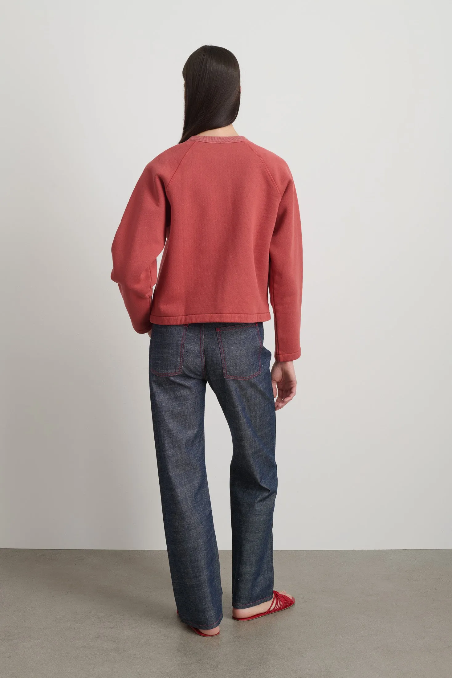 Snap Cardigan Faded Tomato Overdye sold by B Sides Jeans product image thumbnail 5