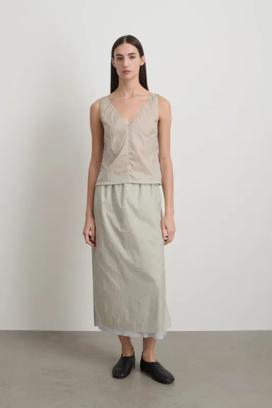 Slip Skirt Slate / Blue White Stripe made by B Sides Jeans