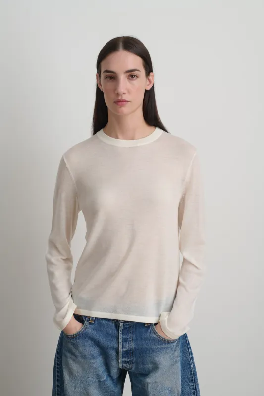 Classic Crewneck Pullover Oyster made by B Sides Jeans