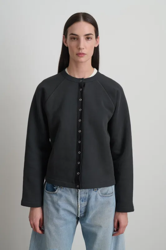 Snap Cardigan Vintage Black Overdye made by B Sides Jeans
