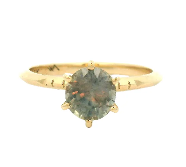 The Sumrak - Montana Sapphire Solitaire, 6 prong set Ring sold by Young In The Mountains