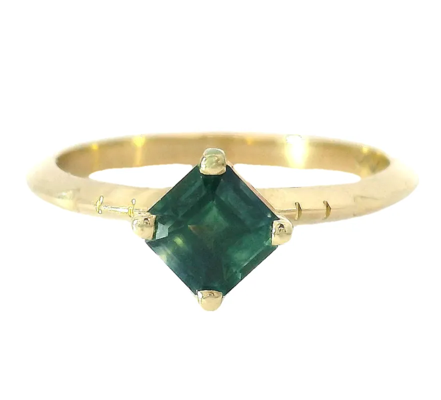 The Juniperus - .83 ct. Asscher Montana Sapphire Ring sold by Young In The Mountains