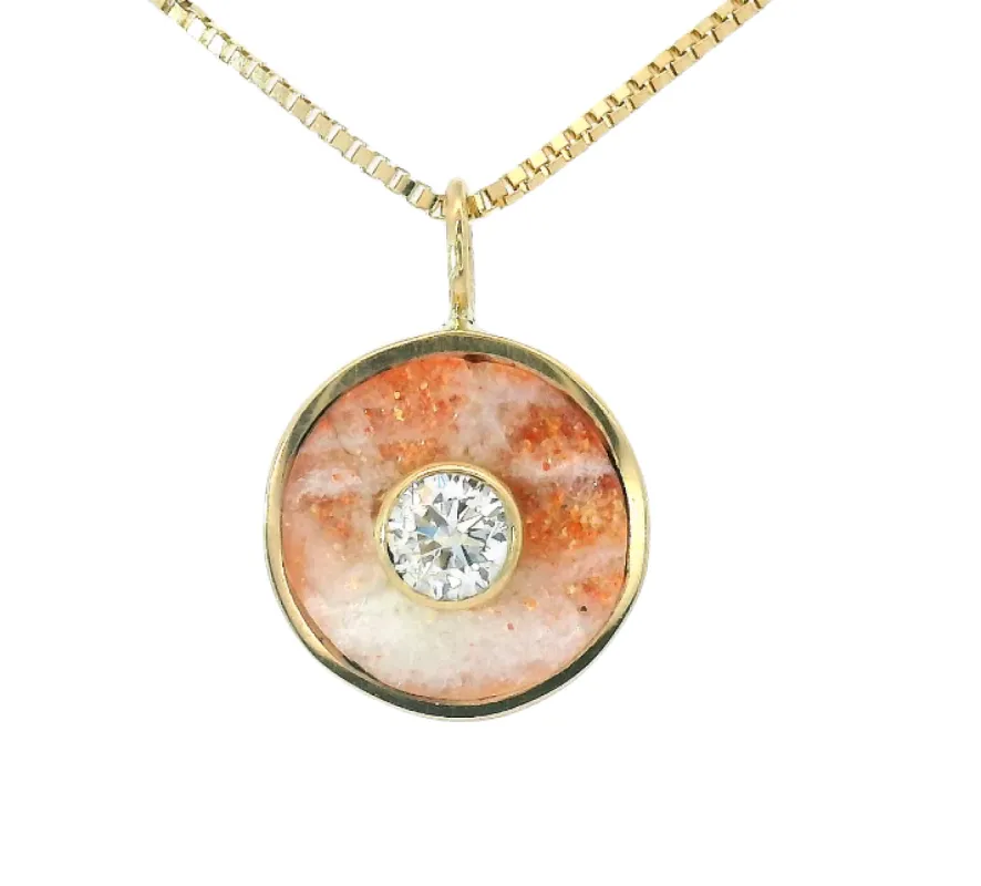 Cerclen Necklace - Sunstone & Diamond sold by Young In The Mountains