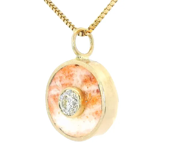 Cerclen Necklace - Sunstone & Diamond sold by Young In The Mountains product image thumbnail 2
