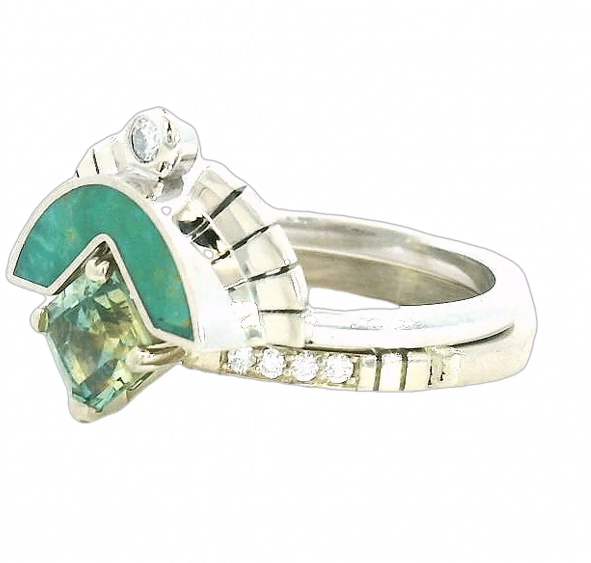 The Alpin - Asscher Cut Montana Sapphire Ring Set sold by Young In The Mountains product image thumbnail 2