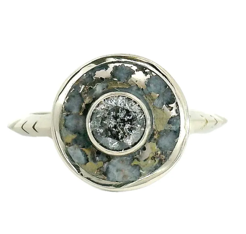 Galaxy Diamond and Native Silver Cerclen Ring sold by Young In The Mountains