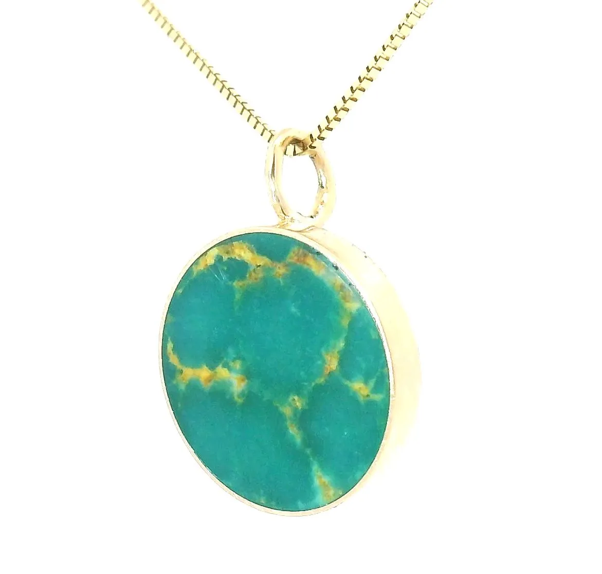 Gold Green Turquoise Circ Necklace No. 1 sold by Young In The Mountains product image thumbnail 2