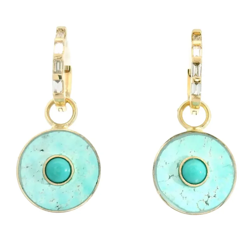 Two Tone Turquoise Cerclen Earrings sold by Young In The Mountains