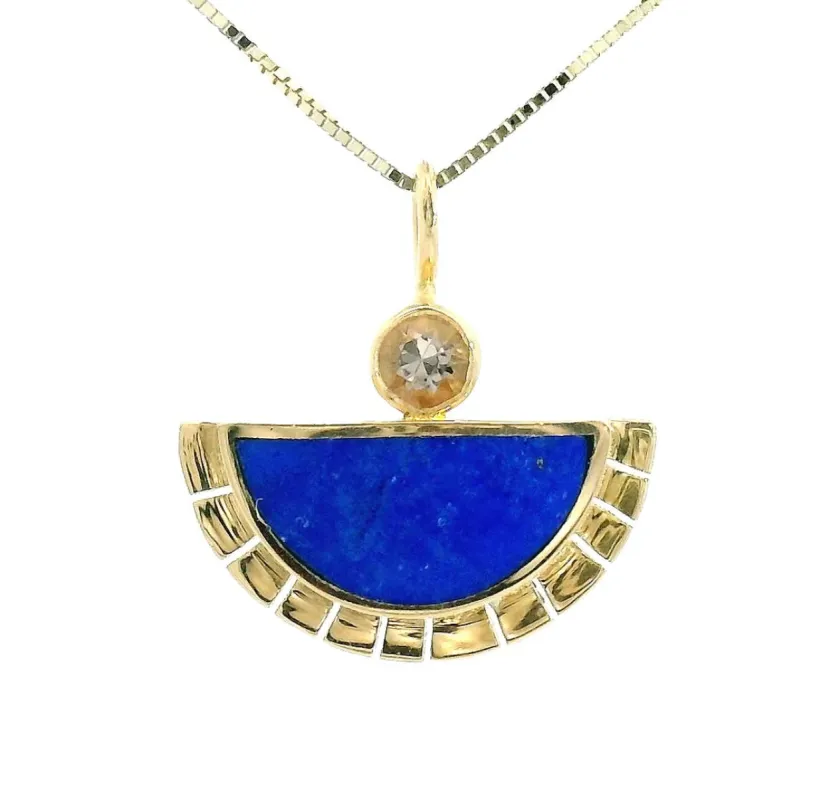Colorado Lapis Lazuli & Smokey Quartz Solstice Necklace No. 1 sold by Young In The Mountains