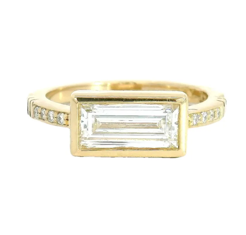 Vindu Baguette Solitaire Ring made by Young In The Mountains