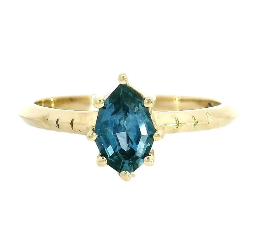 Áfonya Montana Sapphire Solitaire Ring sold by Young In The Mountains