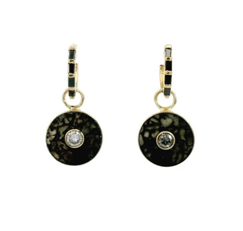 Dinosaur Bone and Galaxy Diamond Cerclen Hoop Earrings sold by Young In The Mountains