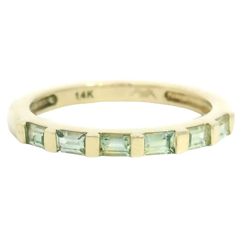 Foliose Montana Sapphire Baguette Ring Band sold by Young In The Mountains