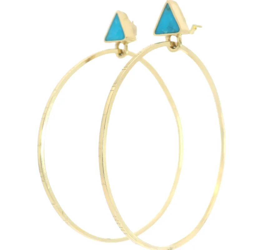 Kingman Turquoise Playa Hoop Earrings - Medium sold by Young In The Mountains