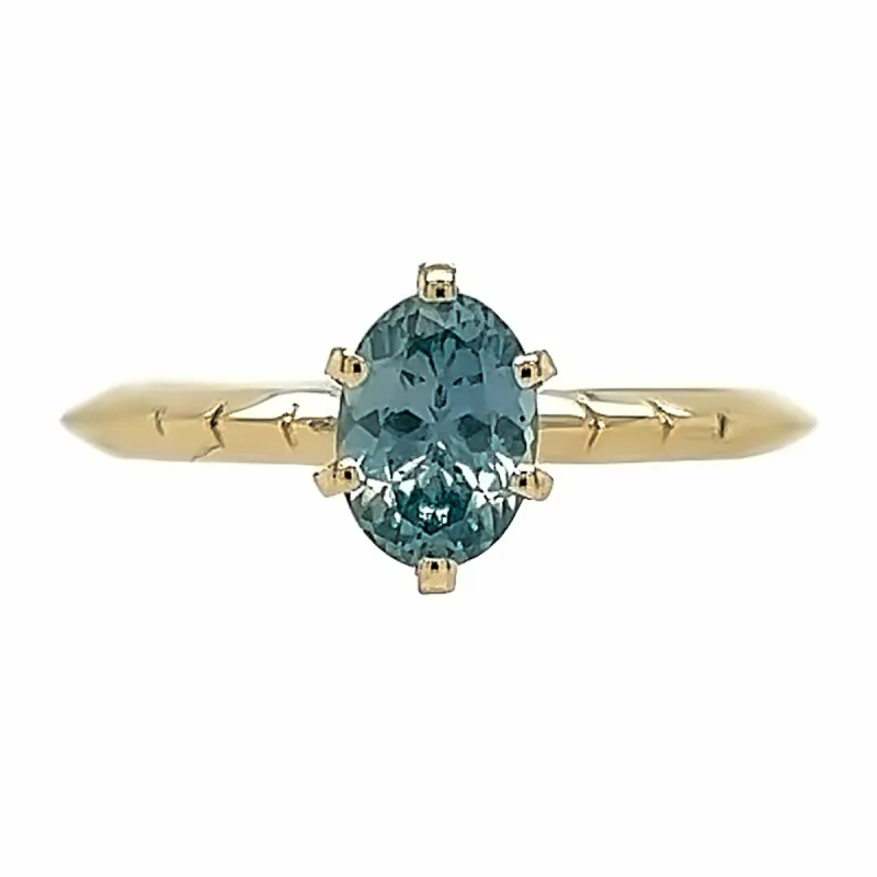 Myrtille Montana Sapphire Solitaire sold by Young In The Mountains