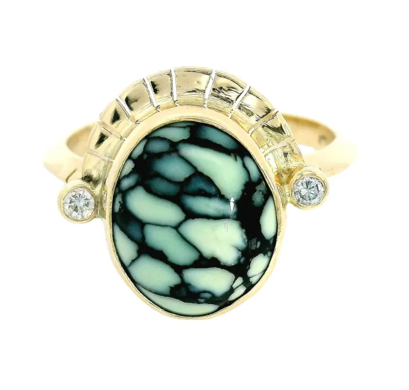 New Lander Turquoise Cabochon Reina Ring No. 1 sold by Young In The Mountains