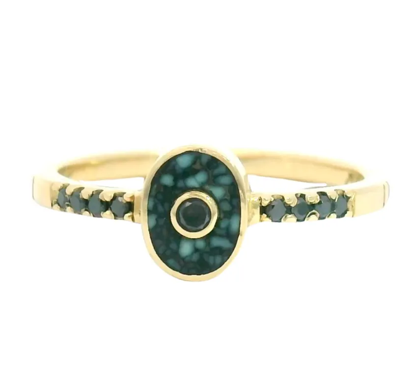Colina Verde Variscite Pavé Nora Ring sold by Young In The Mountains