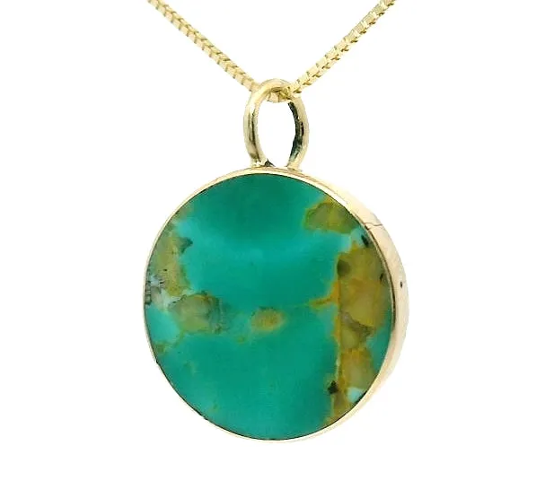 Gold Green Turquoise Circ Necklace No. 2 sold by Young In The Mountains product image thumbnail 2
